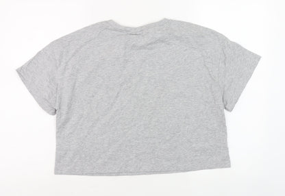 Shein Grey Tom & Jerry Cropped T-Shirt - Women's M