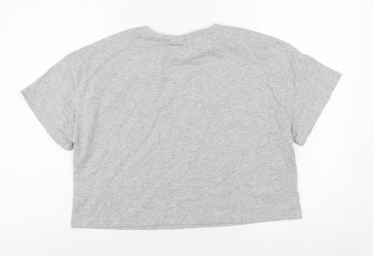 Shein Grey Tom & Jerry Cropped T-Shirt - Women's M