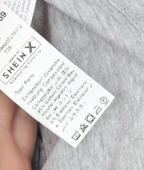 Shein Grey Tom & Jerry Cropped T-Shirt - Women's M