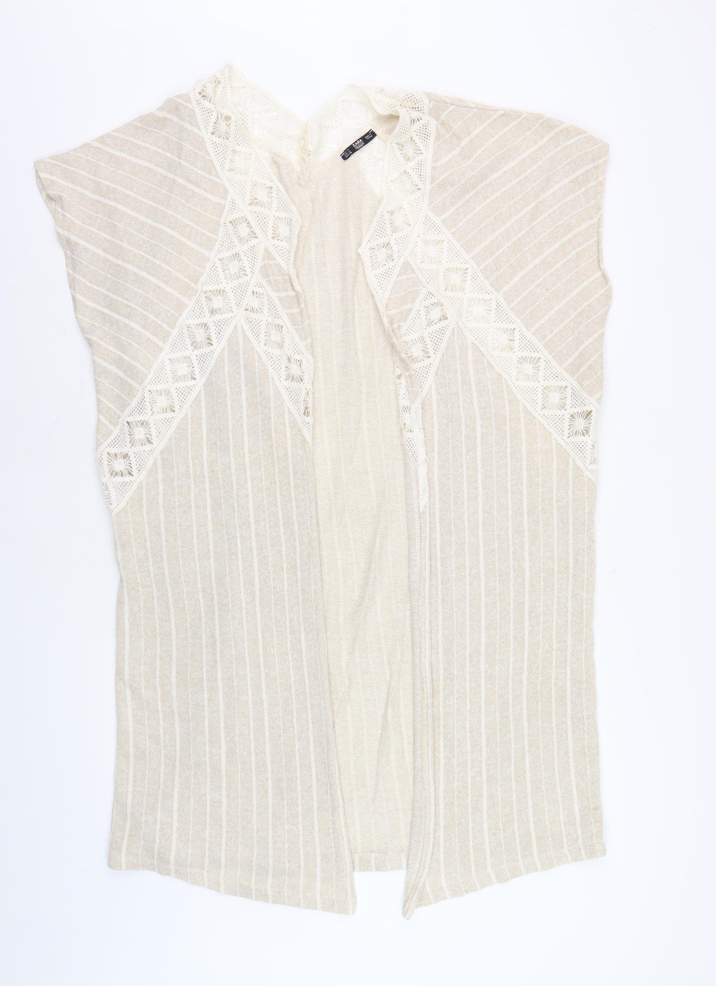 Womens UK Size S Zara Beige Cape Jumper