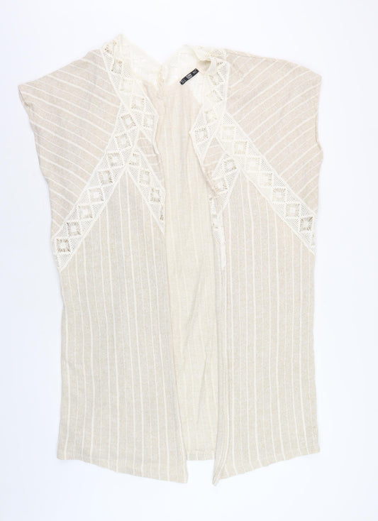 Womens UK Size S Zara Beige Cape Jumper