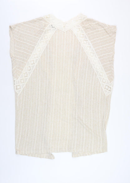Womens UK Size S Zara Beige Cape Jumper