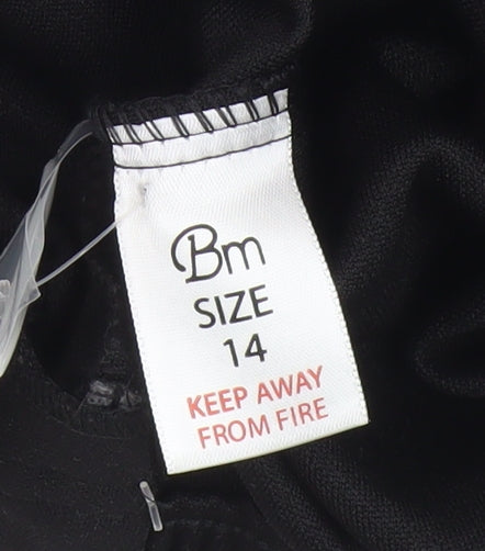 Bm Womens Black Straight Trousers Size 14