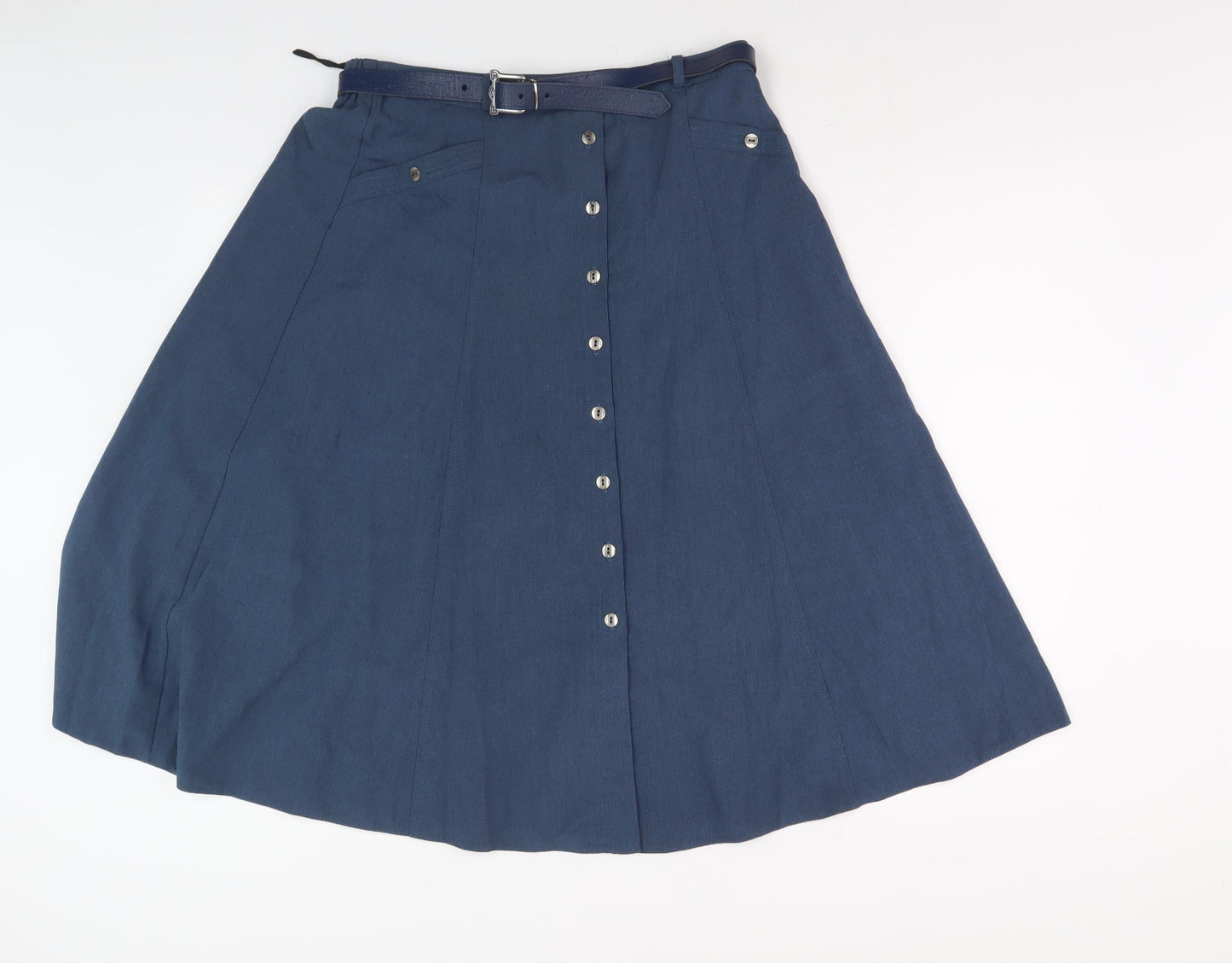 Bonmarché Women’s Blue Midi A-Line Skirt, Size 14