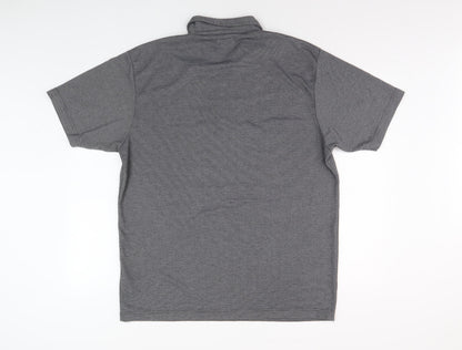 Next Men's Grey Collared Polo Shirt, Large, Short Sleeve