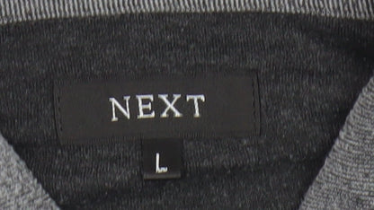 Next Men's Grey Collared Polo Shirt, Large, Short Sleeve