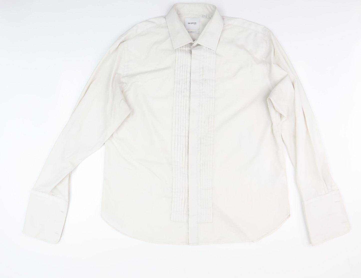 Skopes Men's Ivory Button-Up Shirt 18 Regular Fit