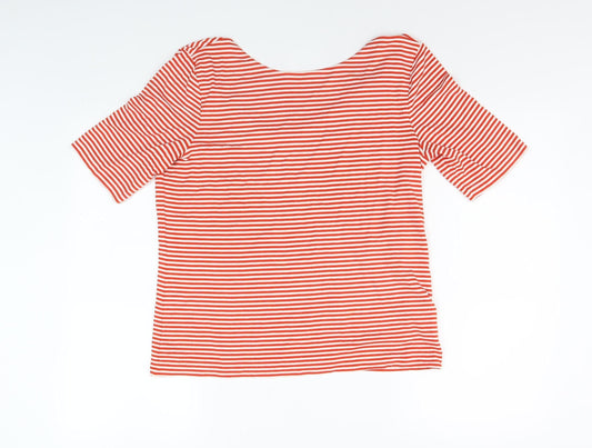 Womens UK Size L Hobbs Red Basic T-Shirt