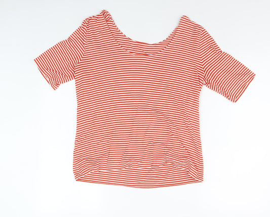 Womens UK Size L Hobbs Red Basic T-Shirt