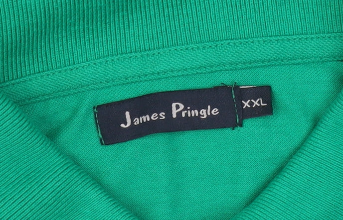 James Pringle Men's 2XL Green Cotton Polo Shirt