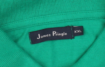 James Pringle Men's 2XL Green Cotton Polo Shirt