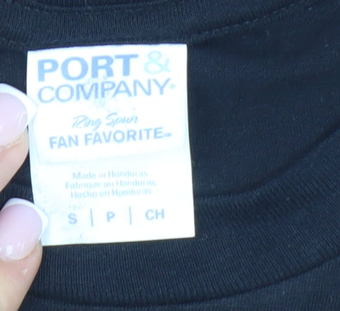 Port & Company Men's Black Graphic Print T-Shirt S