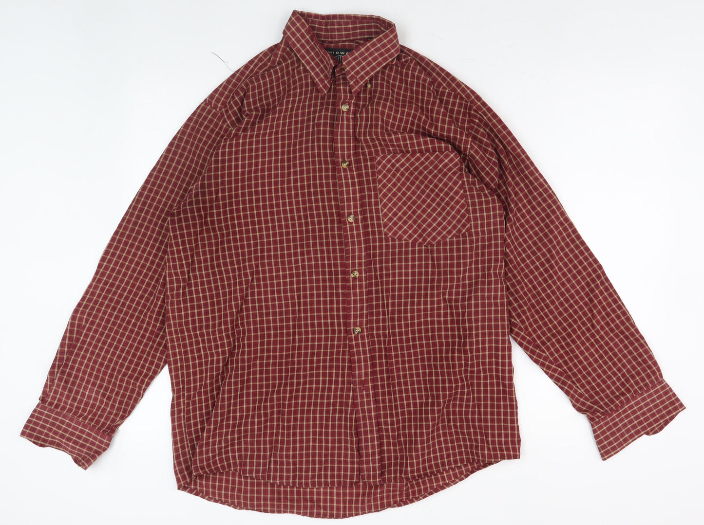 Midway Men's Red Check Classic Fit Shirt, M