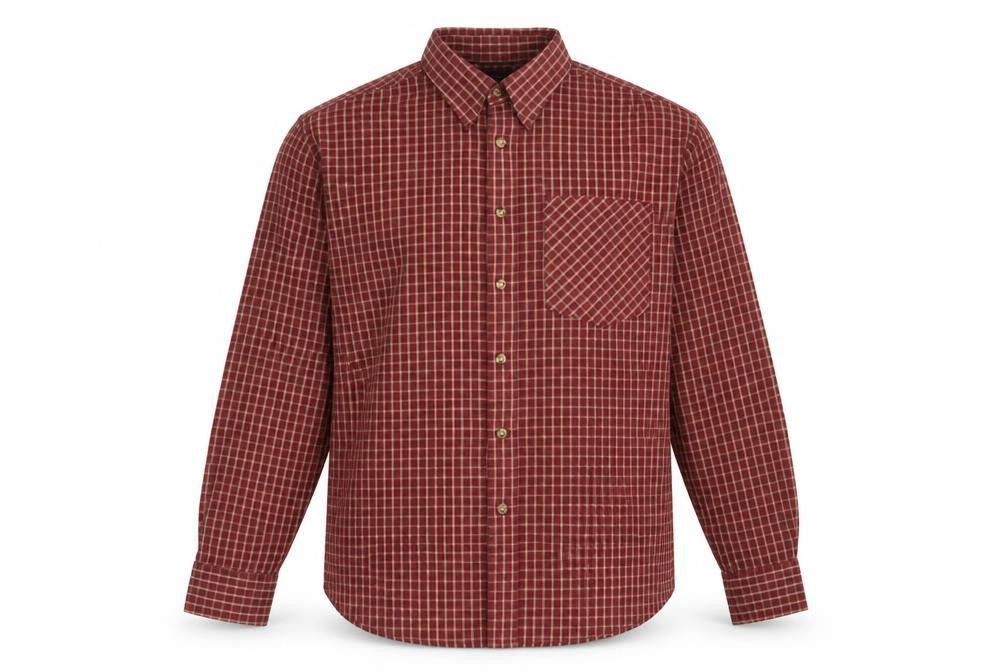 Midway Men's Red Check Classic Fit Shirt, M