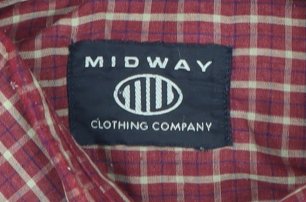 Midway Men's Red Check Classic Fit Shirt, M