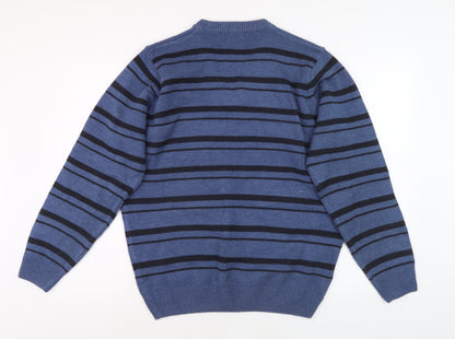 EWM Men’s Blue Striped Pullover Jumper M