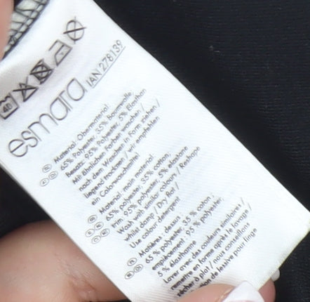 Esmara Women's Black 3/4 Sleeve Top, Size S, Zip Accents