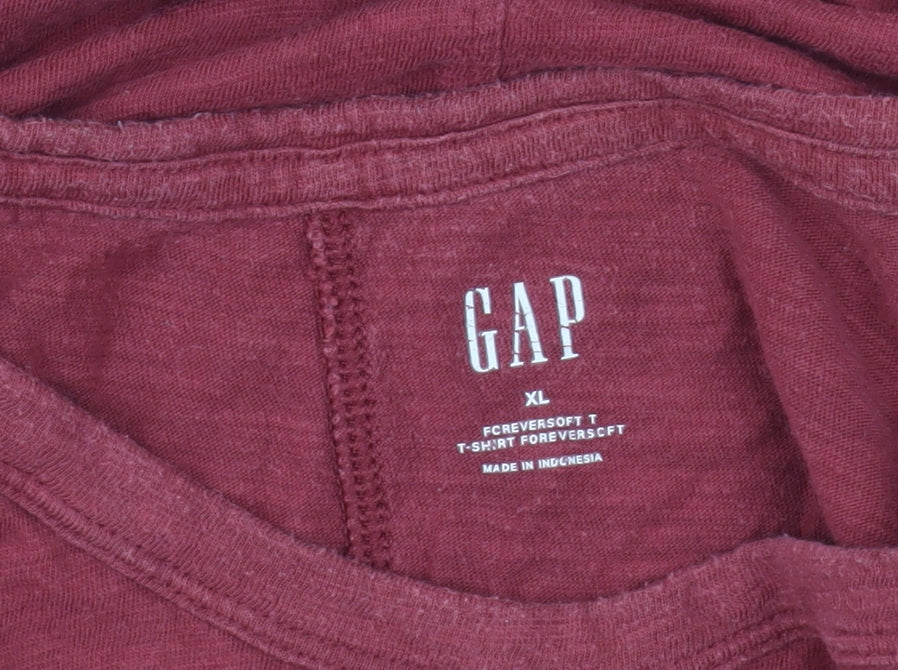 GAP Women's Red XL Relaxed Cotton Blend T-Shirt