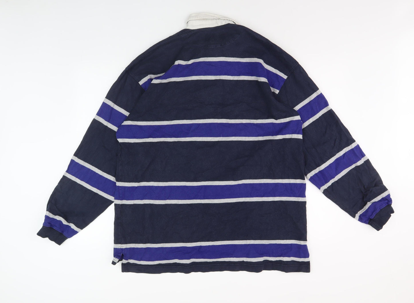 Britches Men's Striped Blue Polo Shirt XL