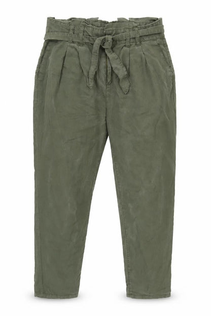 Womens UK Size 12 Gap Relaxed Fit Paperbag Green Trousers