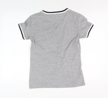 SuperDry Men's Grey V-Neck T-Shirt, Size S