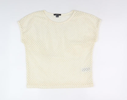 Womens UK Size 10/12 ESMARA Ivory Basic T-Shirt