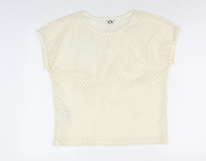 Womens UK Size 10/12 ESMARA Ivory Basic T-Shirt