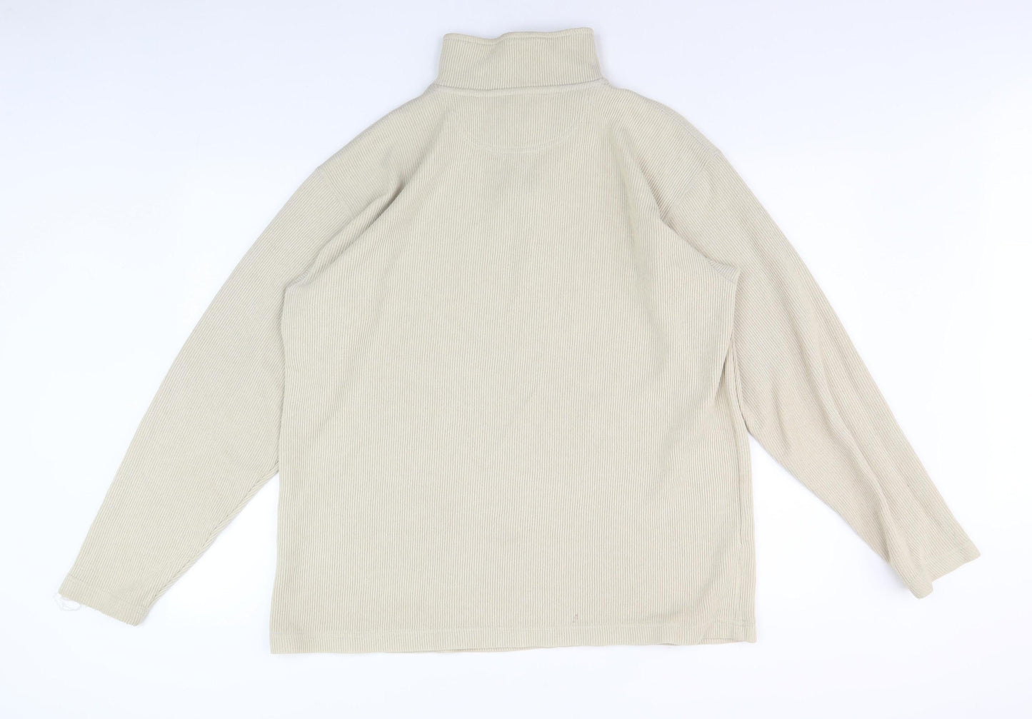 Mens UK Size XL Fred Perry Beige 1/4 Zip Sweatshirt