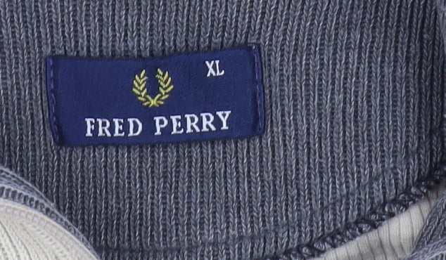 Mens UK Size XL Fred Perry Beige 1/4 Zip Sweatshirt
