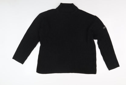 Teddy Smith Men's Black Mock Neck Pullover M