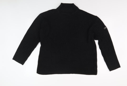 Teddy Smith Men's Black Mock Neck Pullover M
