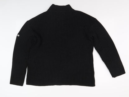 Teddy Smith Men's Black Mock Neck Pullover M