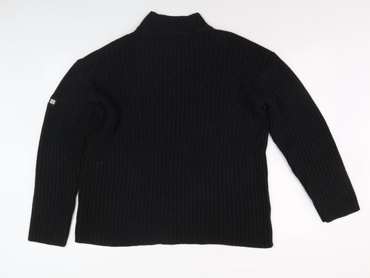 Teddy Smith Men's Black Mock Neck Pullover M