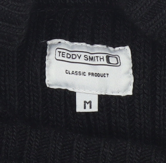 Teddy Smith Men's Black Mock Neck Pullover M