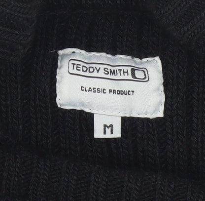 Teddy Smith Men's Black Mock Neck Pullover M
