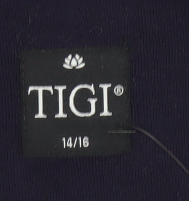 Womens UK Size 14 TIGI Black Basic T-Shirt