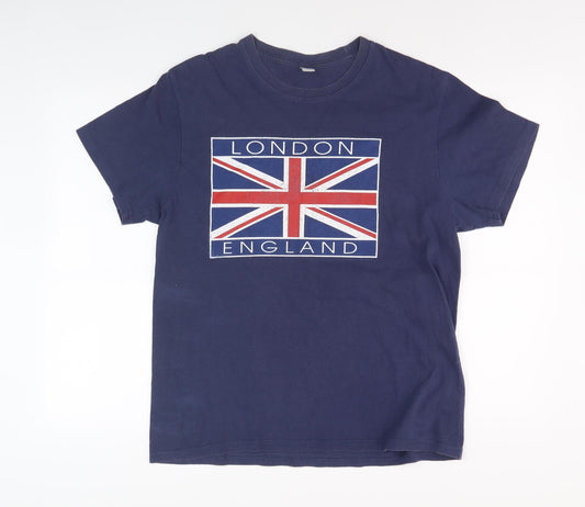 Mens UK Size L Club Blue  T-Shirt
