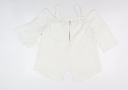 Womens UK Size 12 River Island White Basic Blouse