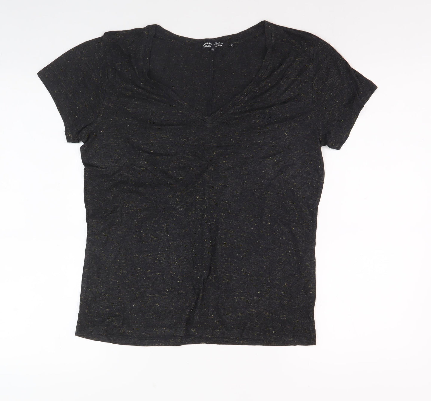Womens UK Size 8 Superdry Black Basic T-Shirt