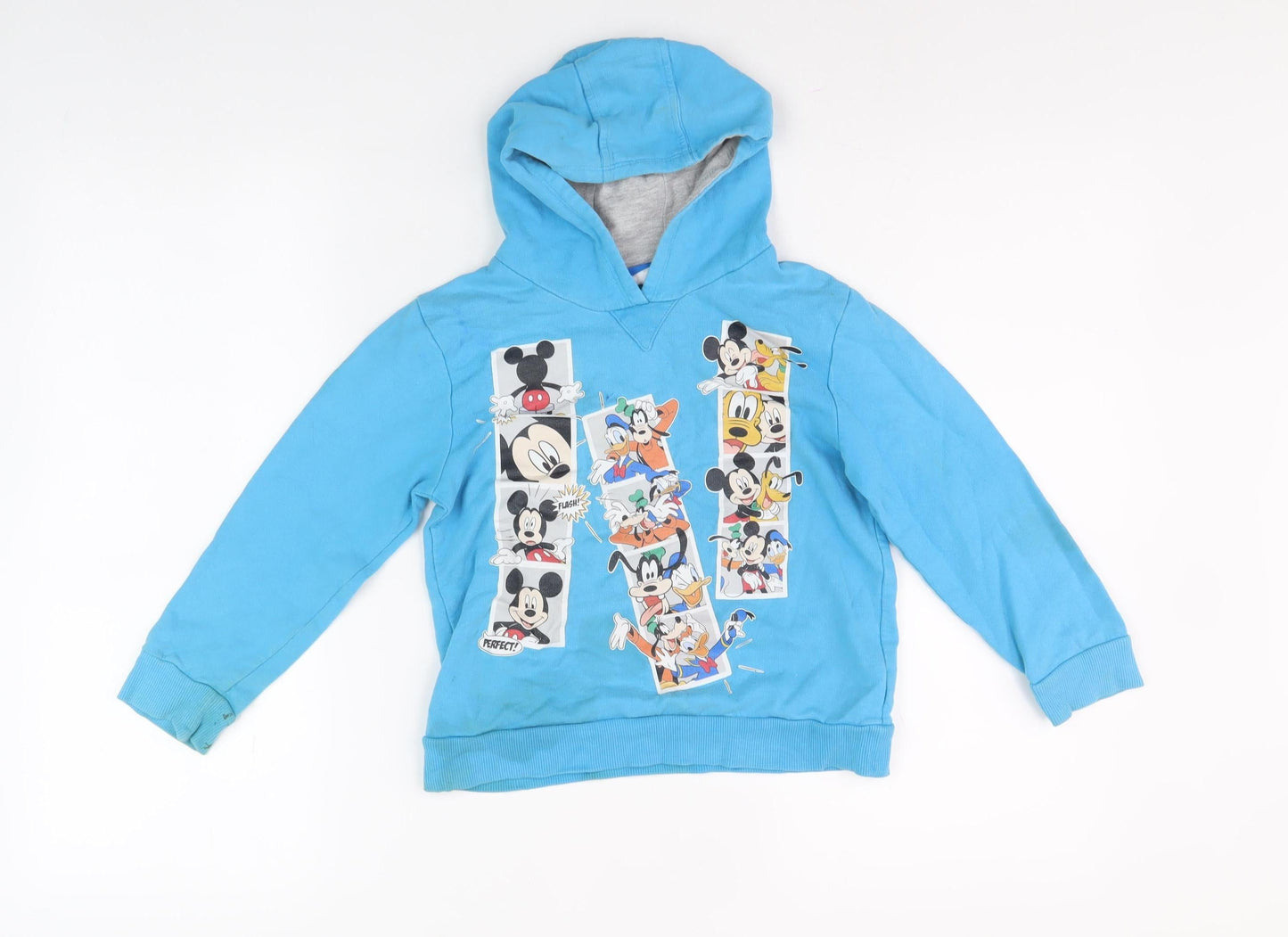Disney Boys Blue Graphic Print Hoodie Size 6 Years
