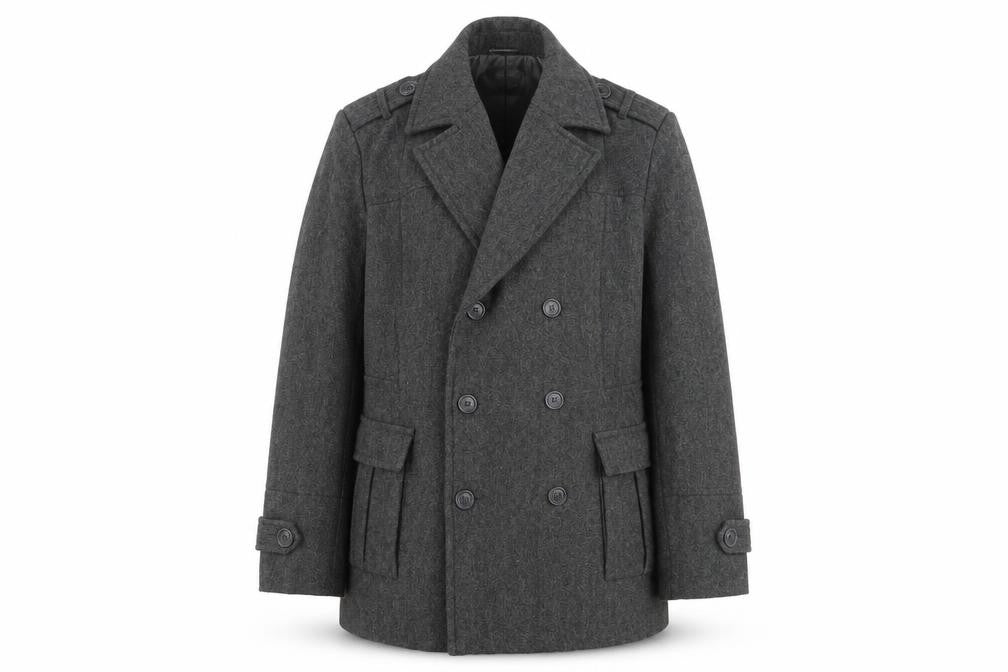 Mens UK Size M Dissident Grey Pea Coat