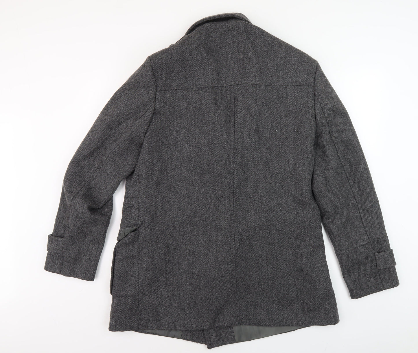 Mens UK Size M Dissident Grey Pea Coat