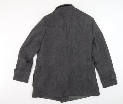 Mens UK Size M Dissident Grey Pea Coat