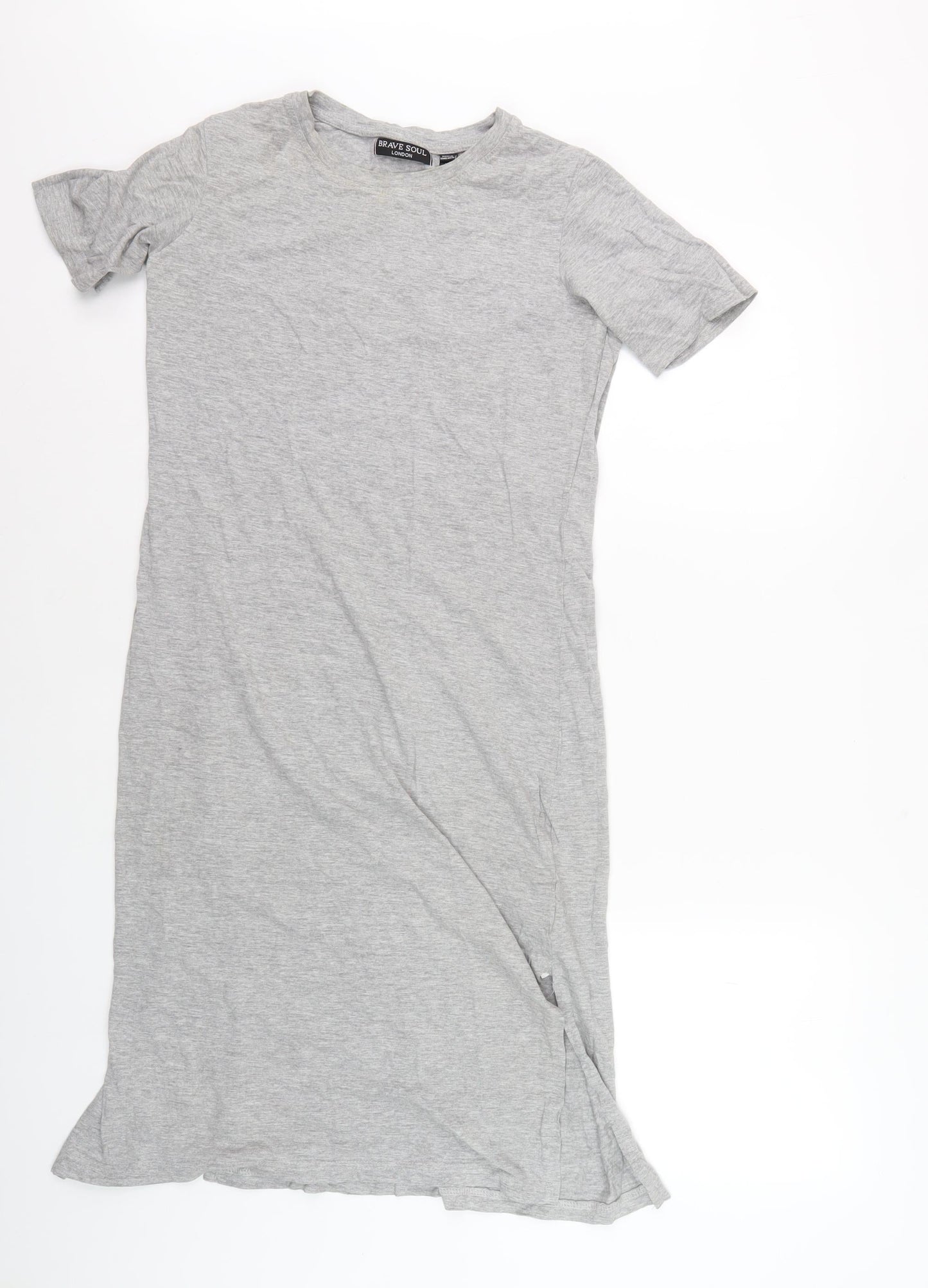 Brave Soul Women's Grey T-Shirt Dress XS