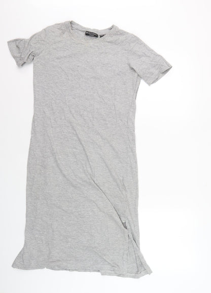 Brave Soul Women's Grey T-Shirt Dress XS
