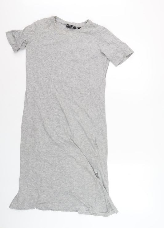 Brave Soul Women's Grey T-Shirt Dress XS