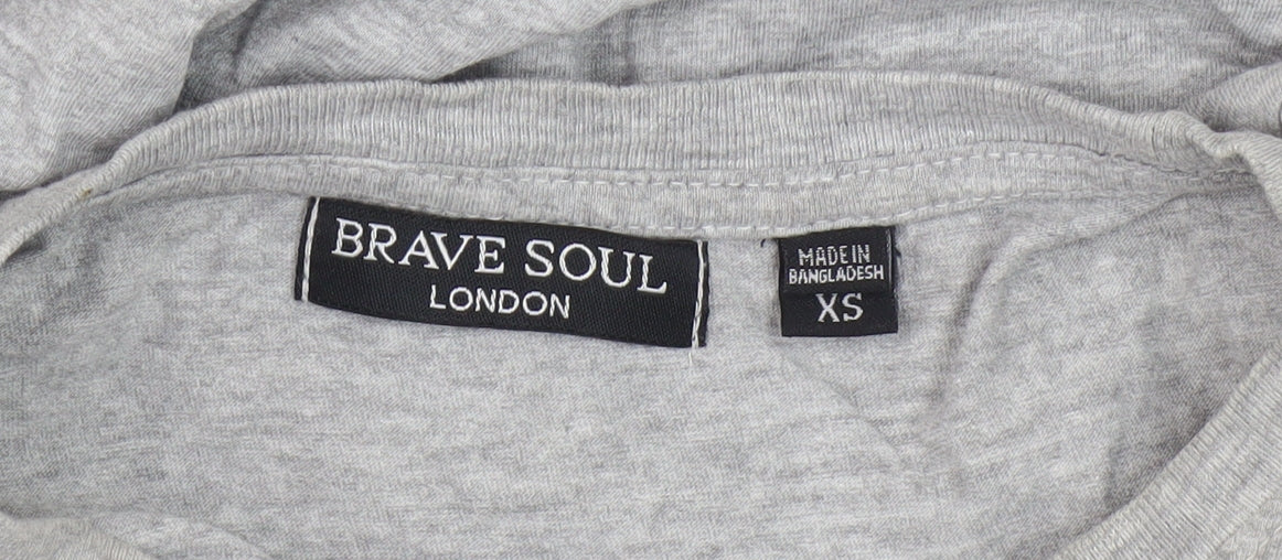 Brave Soul Women's Grey T-Shirt Dress XS