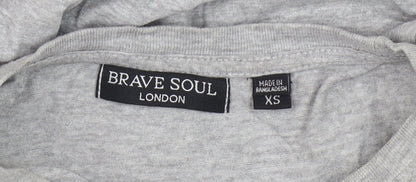 Brave Soul Women's Grey T-Shirt Dress XS