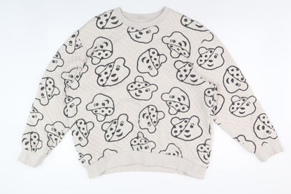 George Women's Beige Animal Print Sweatshirt, Size L