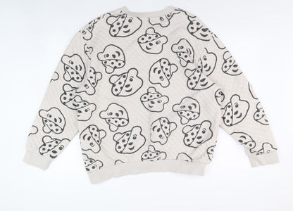 George Women's Beige Animal Print Sweatshirt, Size L